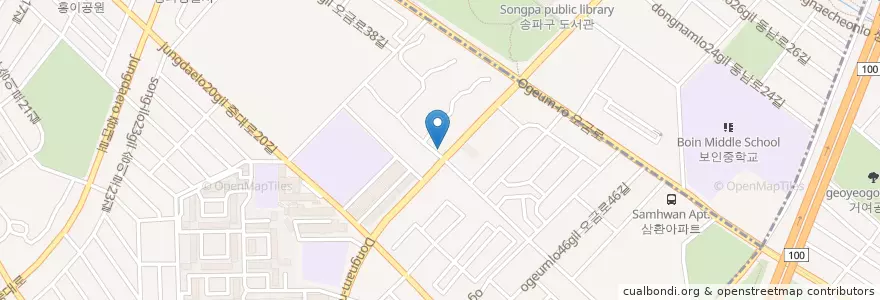Mapa de ubicacion de 한국스탠다드차타드은행 en 대한민국, 서울, 송파구, 가락2동.