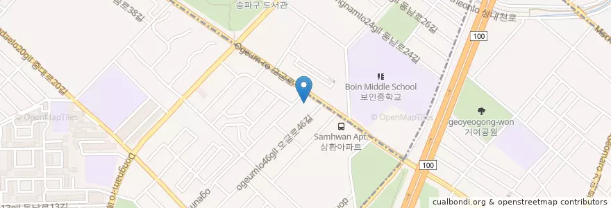 Mapa de ubicacion de 국민은행 en Coreia Do Sul, Seul, 송파구, 가락2동.