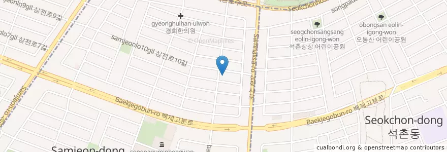 Mapa de ubicacion de 새마을금고 en Südkorea, Seoul, 송파구, 삼전동.
