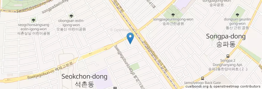 Mapa de ubicacion de 스탠다드차티드은행 en South Korea, Seoul, Songpa-Gu.