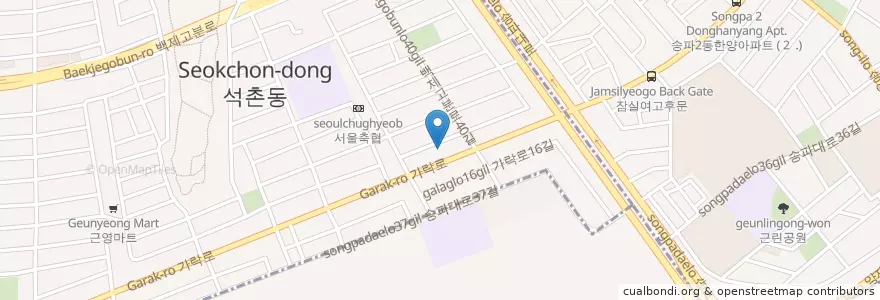 Mapa de ubicacion de 신한은행 en Korea Selatan, 서울, 송파구, 석촌동.