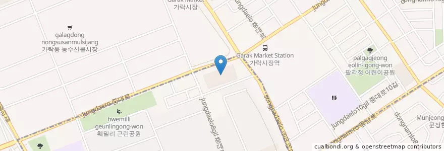 Mapa de ubicacion de KEB하나은행 en Corée Du Sud, Séoul, 송파구, 가락1동.