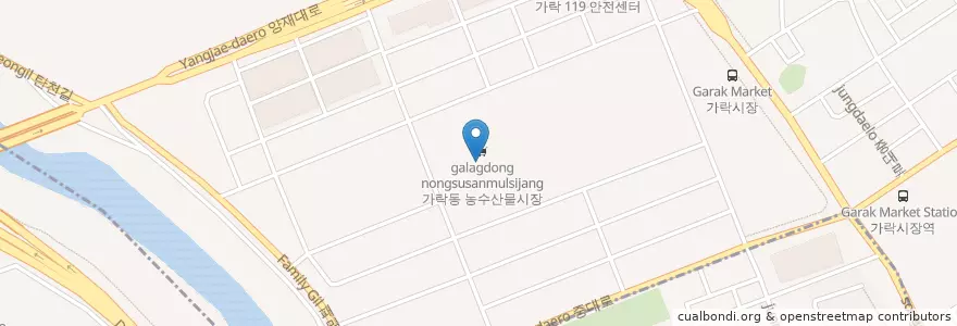 Mapa de ubicacion de 수협중앙회 en 대한민국, 서울, 송파구, 가락1동.