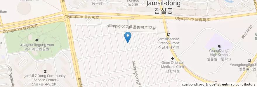 Mapa de ubicacion de 중앙농협 신천지점 en Corée Du Sud, Séoul, 송파구, 잠실본동.