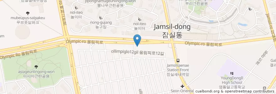 Mapa de ubicacion de KEB하나은행 잠실새내점 en Güney Kore, Seul, 송파구, 잠실2동.