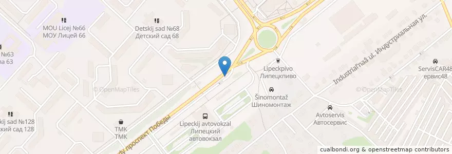 Mapa de ubicacion de Русский Аппетит en ロシア, 中央連邦管区, リペツク州, Городской Округ Липецк.