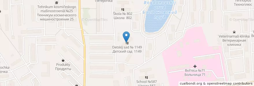 Mapa de ubicacion de Детский сад № 1149 en Russie, District Fédéral Central, Moscou, Западный Административный Округ, Можайский Район.