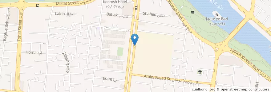 Mapa de ubicacion de بانک ملی en Irão, استان اصفهان, شهرستان اصفهان, بخش مرکزی شهرستان اصفهان, اصفهان.