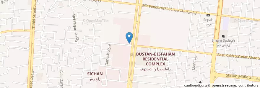 Mapa de ubicacion de صادرات en イラン, エスファハーン, شهرستان اصفهان, بخش مرکزی شهرستان اصفهان, اصفهان.
