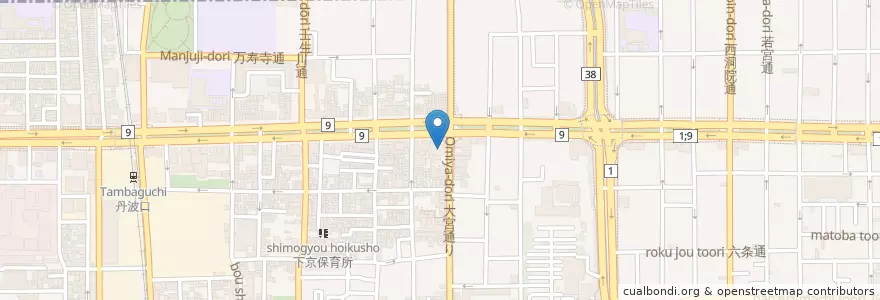 Mapa de ubicacion de 京都中央信用金庫 en Jepun, 京都府, 京都市, 下京区.