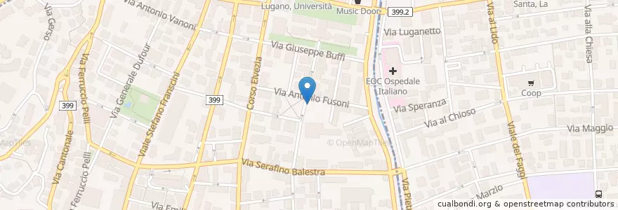 Mapa de ubicacion de paper glass alum battery en İsviçre, Ticino, Distretto Di Lugano, Lugano, Circolo Di Lugano Ovest.