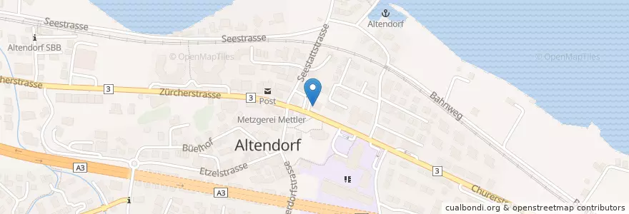 Mapa de ubicacion de Bäckerei Knobel en Schweiz/Suisse/Svizzera/Svizra, Schwyz, March, Altendorf.