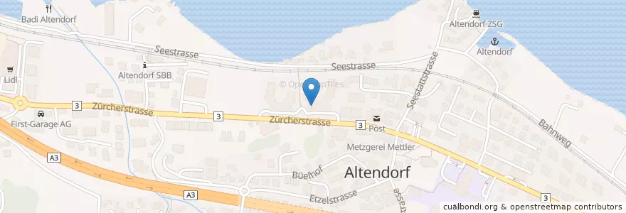Mapa de ubicacion de Café Seepark en Svizzera, Svitto, March, Altendorf.