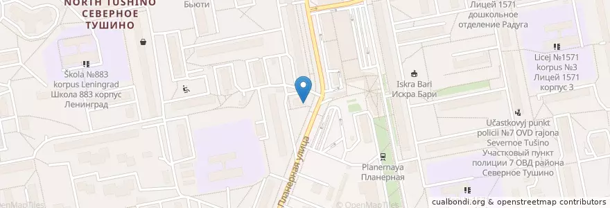 Mapa de ubicacion de Горздрав en Rusia, Distrito Federal Central, Москва, Северо-Западный Административный Округ, Район Северное Тушино.