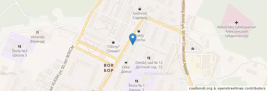 Mapa de ubicacion de Сбербанк en Rússia, Distrito Federal Central, Тульская Область, Городской Округ Алексин.