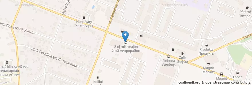 Mapa de ubicacion de 2-ой микрорайон en Rusia, Distrito Federal Central, Óblast De Tula, Городской Округ Алексин.