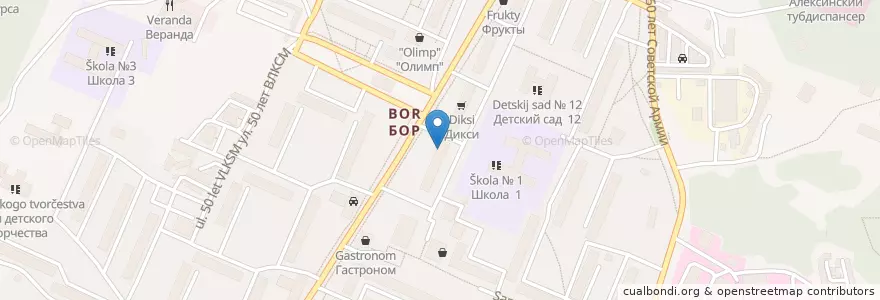 Mapa de ubicacion de Отделение связи №301369 en Rusia, Distrito Federal Central, Óblast De Tula, Городской Округ Алексин.