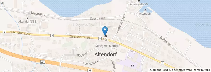 Mapa de ubicacion de Post en Schweiz/Suisse/Svizzera/Svizra, Schwyz, March, Altendorf.