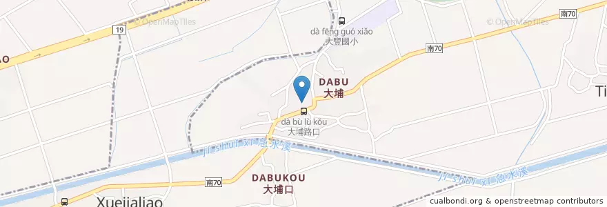Mapa de ubicacion de 觀音亭 en Taiwan, Tainan, Xuejia.