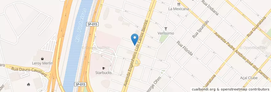 Mapa de ubicacion de Maria Berrini en ブラジル, 南東部地域, サンパウロ, Região Geográfica Intermediária De São Paulo, Região Metropolitana De São Paulo, Região Imediata De São Paulo, サンパウロ.