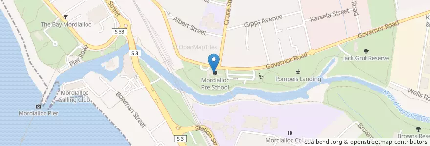 Mapa de ubicacion de Mordialloc Pre School en Australië, Victoria, City Of Kingston.