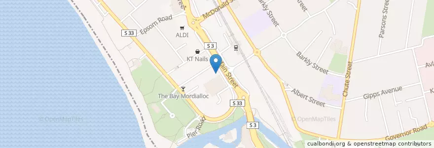 Mapa de ubicacion de Tender Roast & Cafe en 오스트레일리아, Victoria, City Of Kingston.