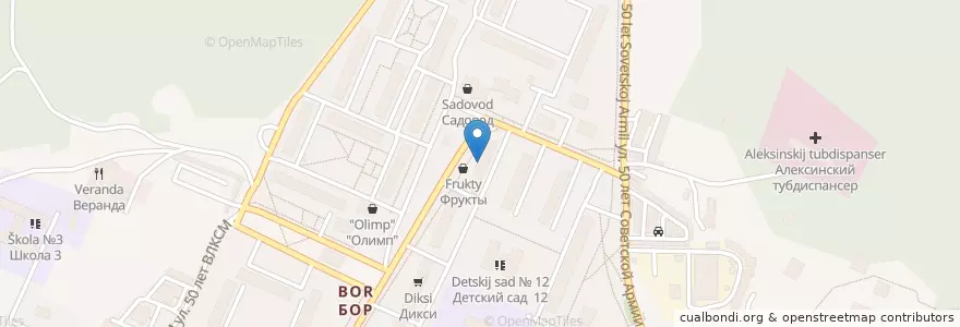 Mapa de ubicacion de Россельхозбанк en ロシア, 中央連邦管区, Тульская Область, Городской Округ Алексин.