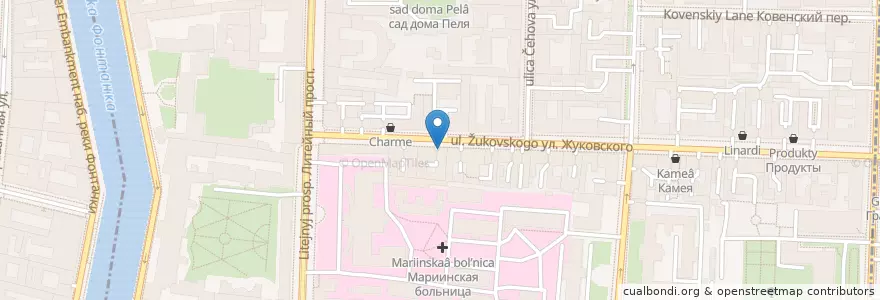 Mapa de ubicacion de Еда en Russland, Föderationskreis Nordwest, Oblast Leningrad, Sankt Petersburg, Центральный Район, Литейный Округ.