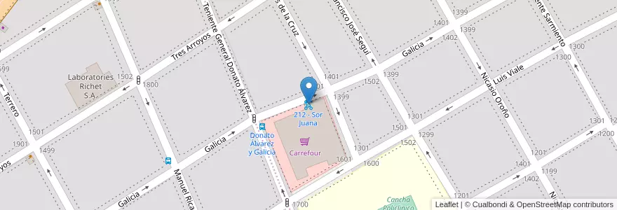 Mapa de ubicacion de 212 - Sor Juana en Argentine, Ciudad Autónoma De Buenos Aires, Buenos Aires, Comuna 6.
