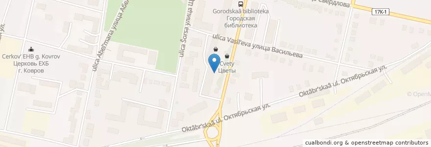 Mapa de ubicacion de Аполлония en Rusia, Distrito Federal Central, Óblast De Vladímir, Ковровский Район, Городской Округ Ковров.