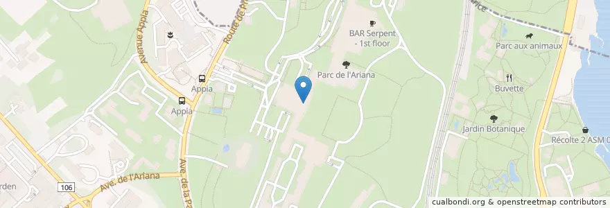 Mapa de ubicacion de Restaurant des Délégués - 8ème étage en 瑞士, 日內瓦, 日內瓦, Genève.