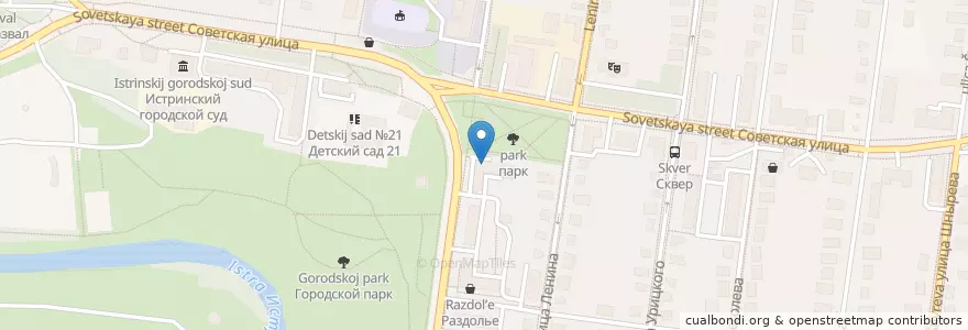 Mapa de ubicacion de Центр детского и юношеского творчества en Rusia, Distrito Federal Central, Óblast De Moscú, Городской Округ Истра.