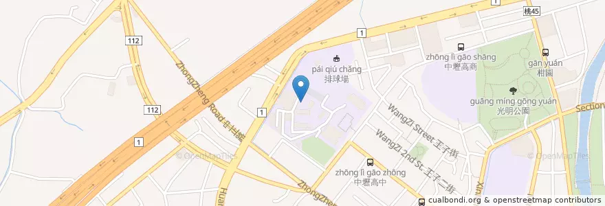 Mapa de ubicacion de 壢中亭 en Tayvan, 桃園市, 中壢區.