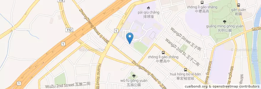 Mapa de ubicacion de 資源回收車 en Taiwán, Taoyuan, 中壢區.