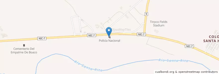 Mapa de ubicacion de Policia Nacional en Nikaragua, Boaco, Teustepe (Municipio).