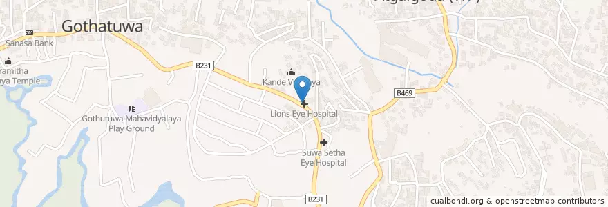 Mapa de ubicacion de Lions Eye Hospital en Sri Lanka, බස්නාහිර පළාත, Distrikt Colombo.