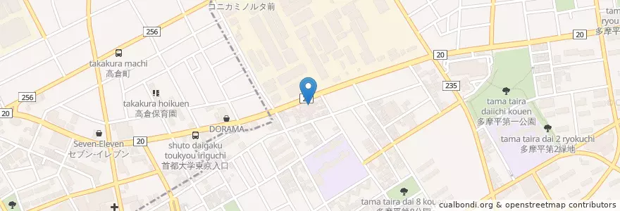 Mapa de ubicacion de グラタン屋 en ژاپن, 東京都, 日野市.