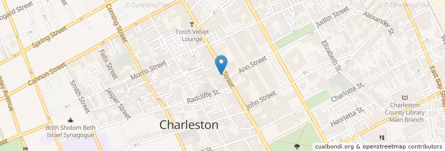 Mapa de ubicacion de The Macintosh en アメリカ合衆国, サウスカロライナ州, Charleston County, Charleston.