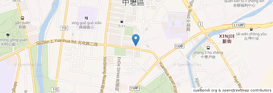 Mapa de ubicacion de 星巴克 en تایوان, 桃園市, 中壢區.