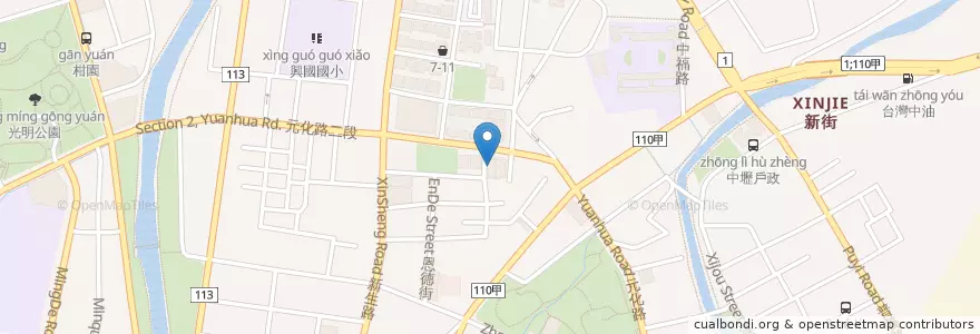 Mapa de ubicacion de HSBC匯豐銀行中壢分行 en تایوان, 桃園市, 中壢區.
