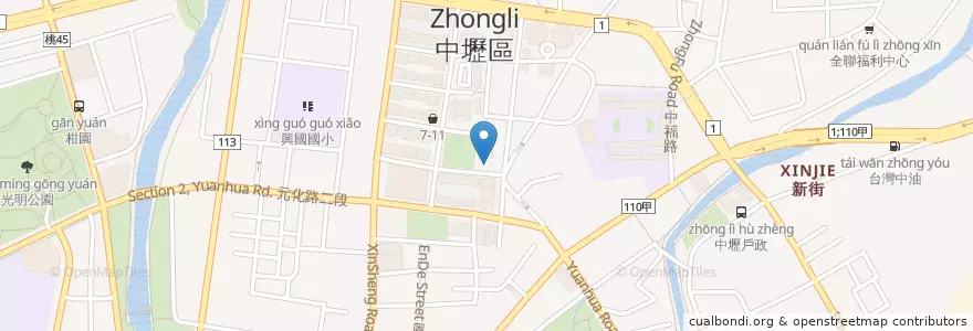 Mapa de ubicacion de 台北富邦商業銀行 en Taiwan, 桃園市, 中壢區.