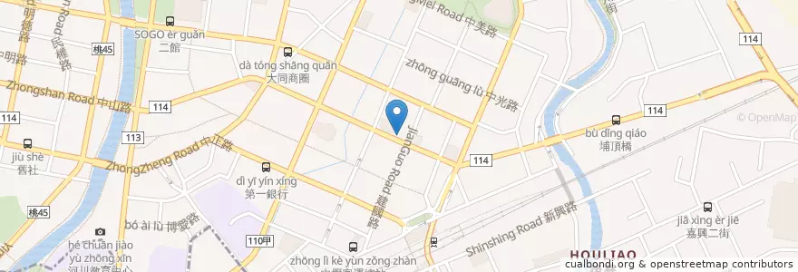 Mapa de ubicacion de 福勝亭 en Taiwan, Taoyuan, Zhongli District.