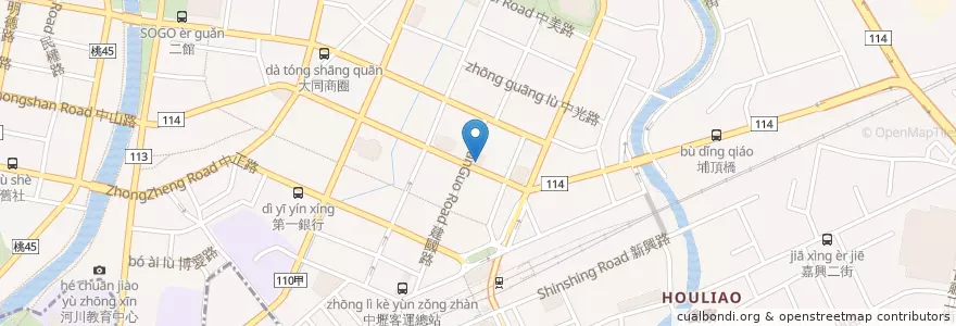 Mapa de ubicacion de 藝奇日本料理 en Tayvan, 桃園市, 中壢區.