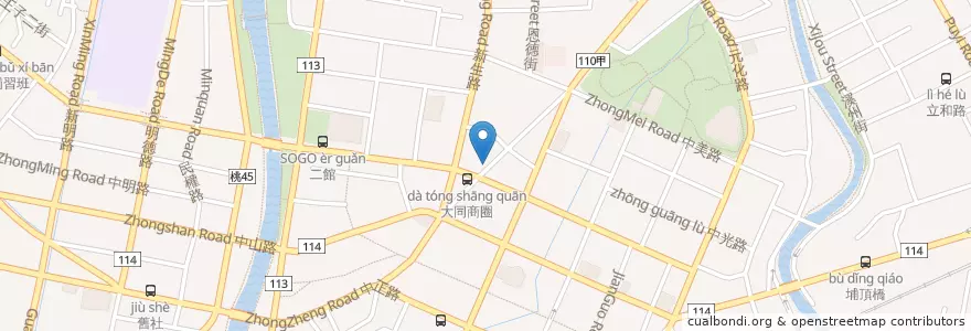 Mapa de ubicacion de 拉麵吧 en Taiwan, 桃園市, 中壢區.