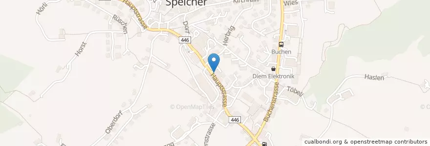 Mapa de ubicacion de Bibliothek Speicher Trogen en 瑞士, Appenzell Ausserrhoden, Sankt Gallen, Mittelland, Speicher.