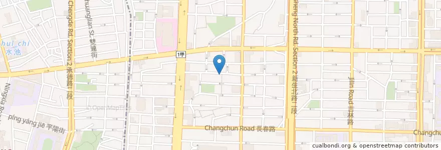 Mapa de ubicacion de 快樂早餐店 en تایوان, 新北市, تایپه, 中山區.