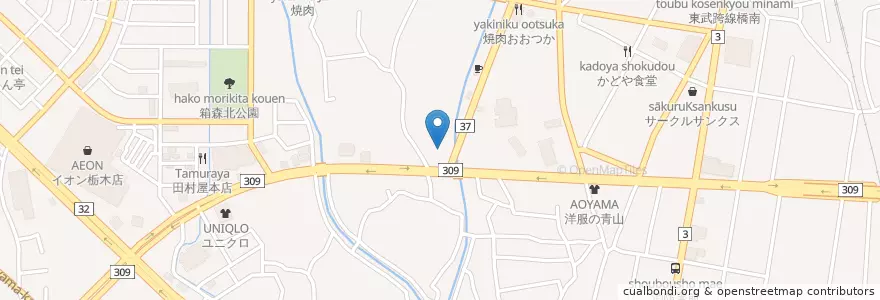 Mapa de ubicacion de ラーメン火山 en Japão, 栃木県, 栃木市.