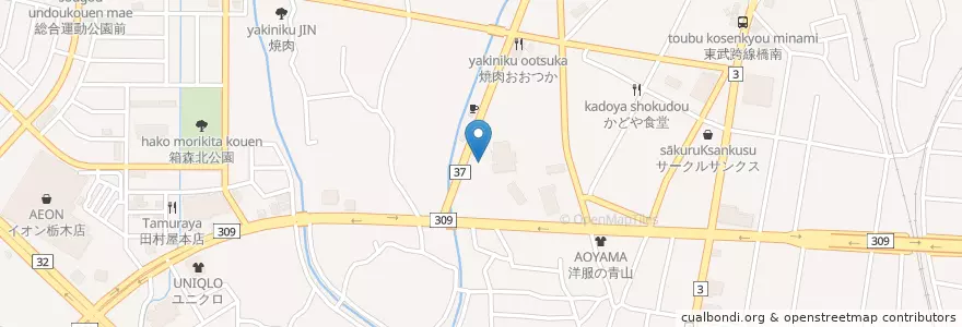 Mapa de ubicacion de 栃木温泉;湯楽の里 en Jepun, 栃木県, 栃木市.
