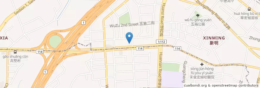 Mapa de ubicacion de 肯德基中壢民族餐廳 en Taiwan, Taoyuan, Pingzhen.