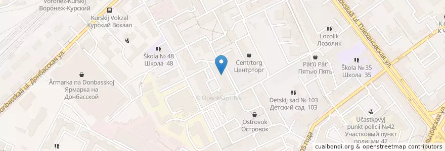 Mapa de ubicacion de Лион-Дент en Rússia, Distrito Federal Central, Oblast De Voronej, Городской Округ Воронеж.